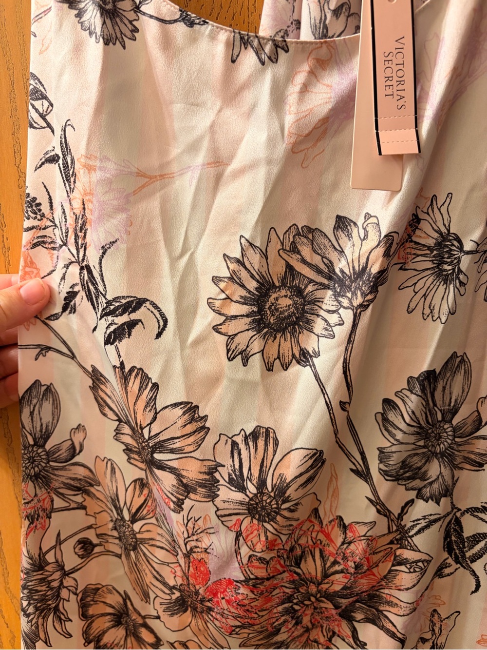 Victoria's Secret Pink and Black Floral Slip tank